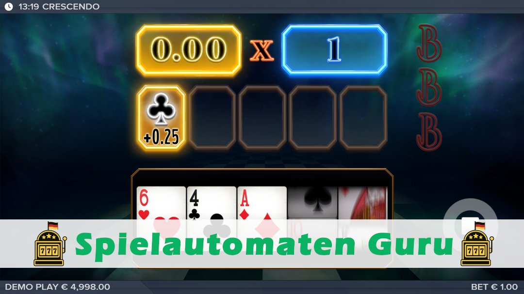 Screenshot der Demo-Version des Spiels Crescendo Demo des Spielautomaten Crescendo