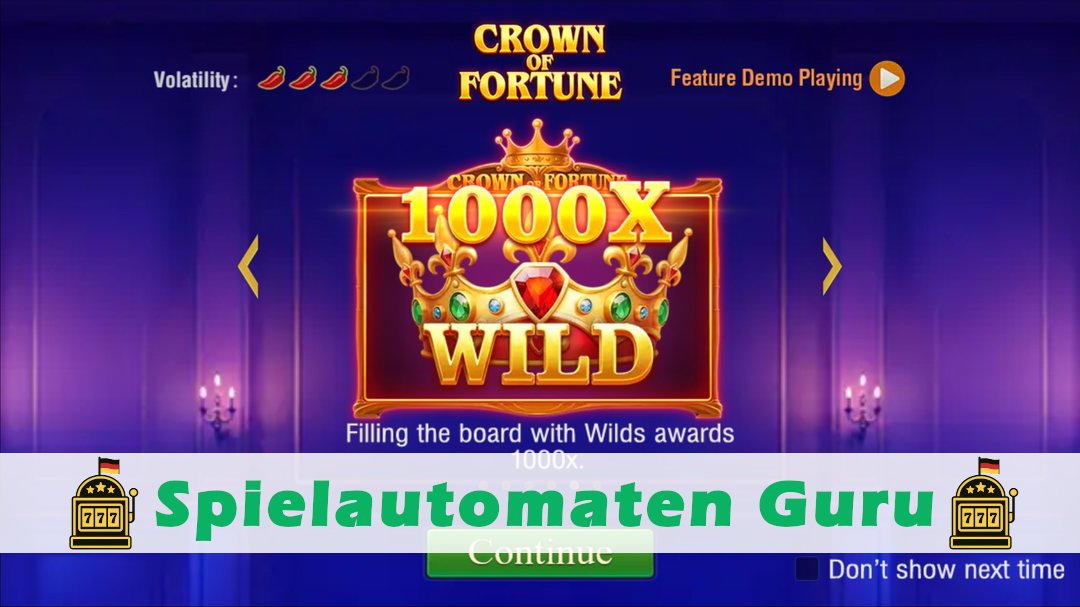 Screenshot der Demo-Version des Spiels Crown of Fortune Demo des Spielautomaten Crown of Fortune