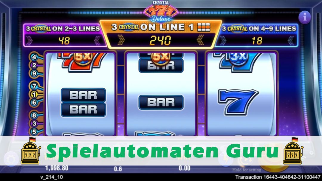 Screenshot der Demo-Version des Spiels Crystal 777 Deluxe Demo des Spielautomaten Crystal 777 Deluxe