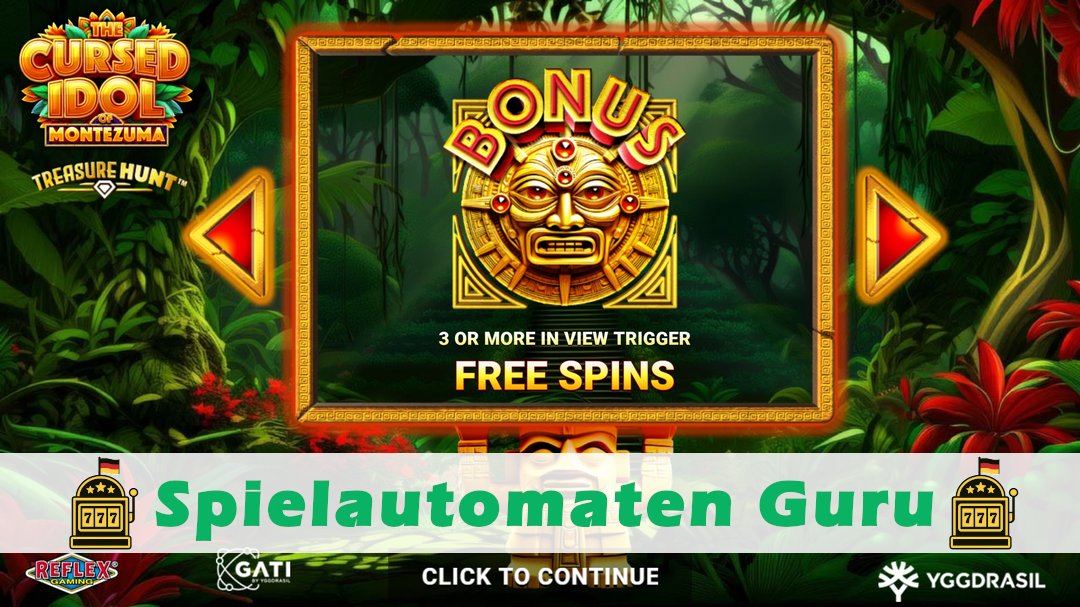 Screenshot der Demo-Version des Spiels The Cursed Idol of Montezuma Treasure Hunt Demo des Spielautomaten The Cursed Idol of Montezuma Treasure Hunt