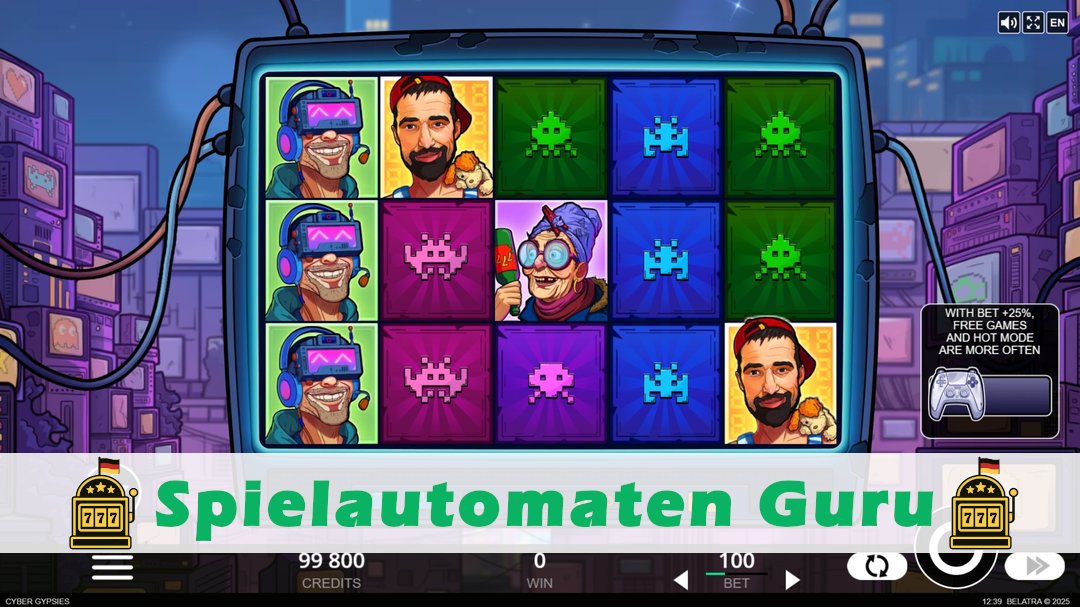Screenshot der Demo-Version des Spiels Cyber Gypsies Demo des Spielautomaten Cyber Gypsies