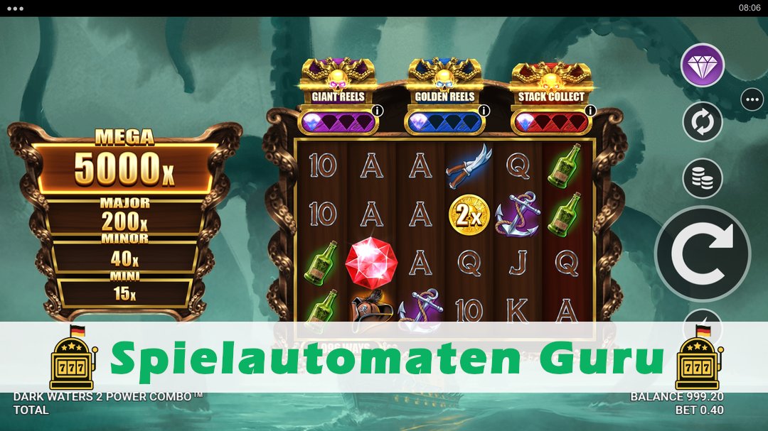 Screenshot der Demo-Version des Spiels Dark Waters 2 Power Combo Demo des Spielautomaten Dark Waters 2 Power Combo