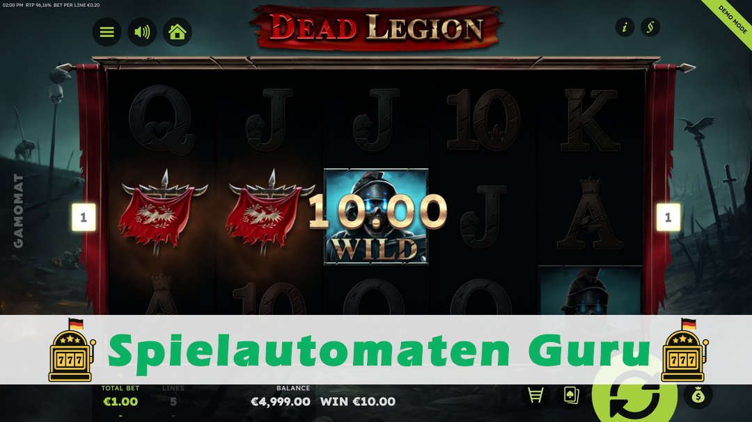 Screenshot der Demo-Version des Spiels Dead Legion Demo des Spielautomaten Dead Legion