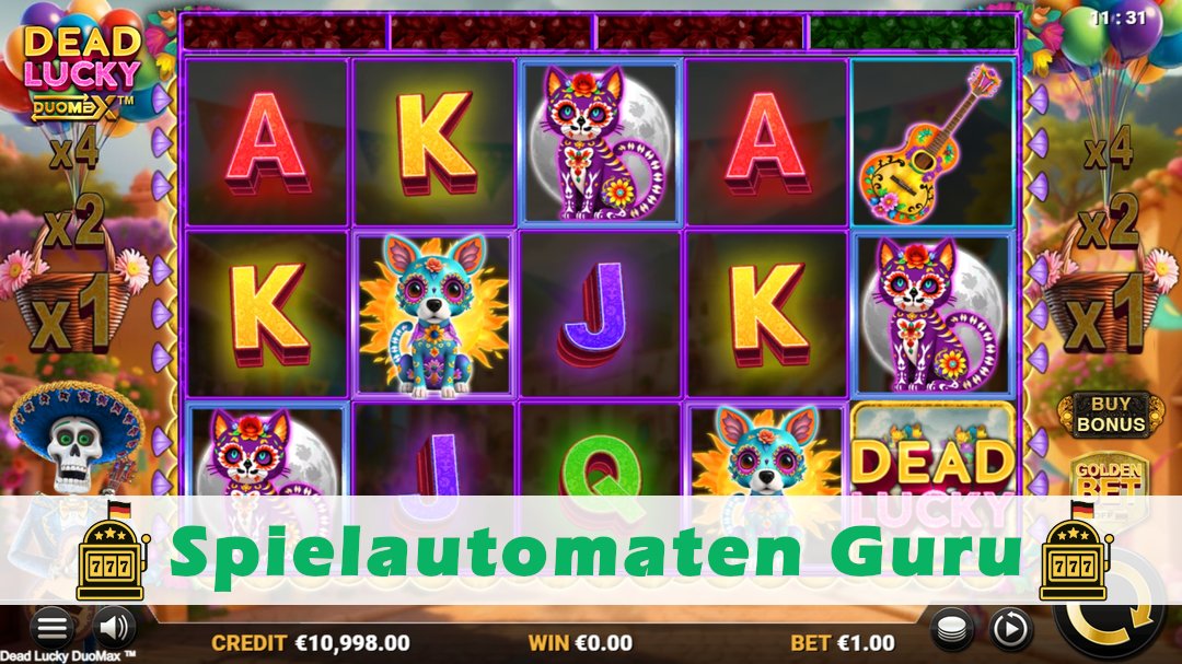 Screenshot der Demo-Version des Spiels Dead Lucky DuoMax Demo des Spielautomaten Dead Lucky DuoMax