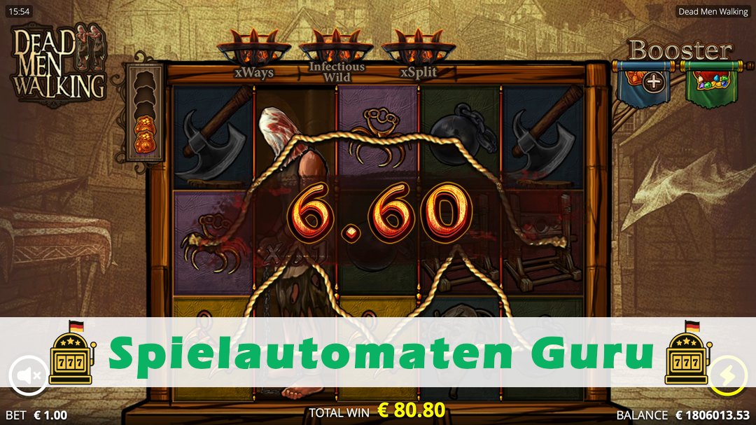 Screenshot der Demo-Version des Spiels Dead Men Walking Demo des Spielautomaten Dead Men Walking