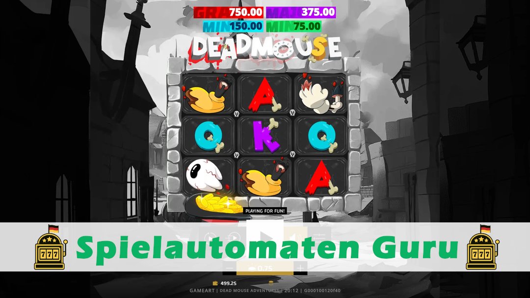 Screenshot der Demo-Version des Spiels Dead Mouse Adventures Demo des Spielautomaten Dead Mouse Adventures