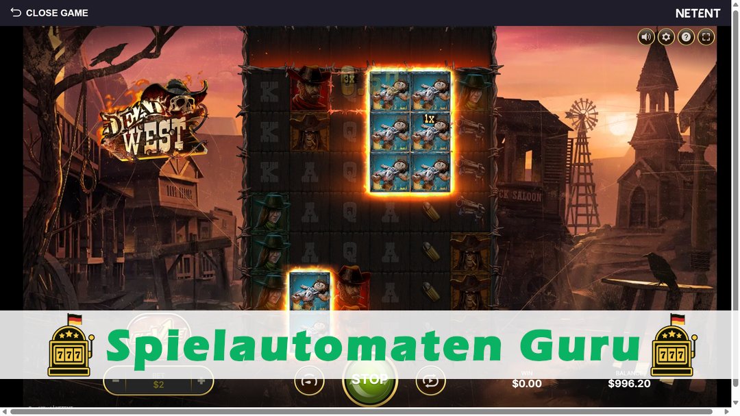 Screenshot der Demo-Version des Spiels Dead West Demo des Spielautomaten Dead West