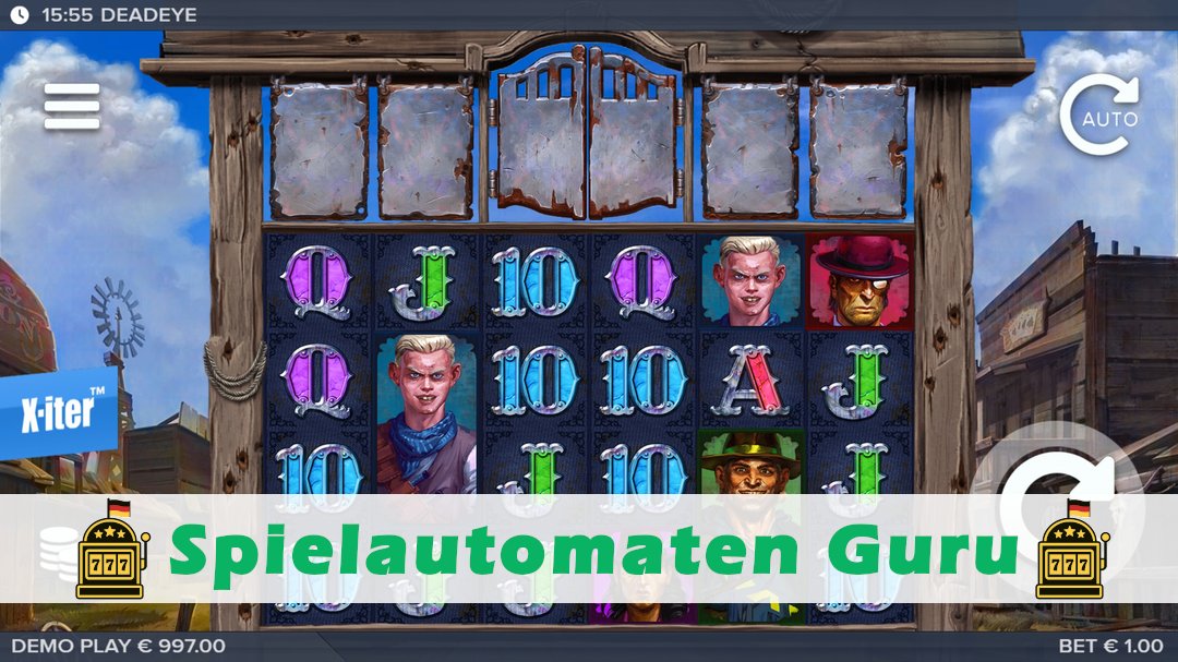 Screenshot der Demo-Version des Spiels Deadeye Demo des Spielautomaten Deadeye