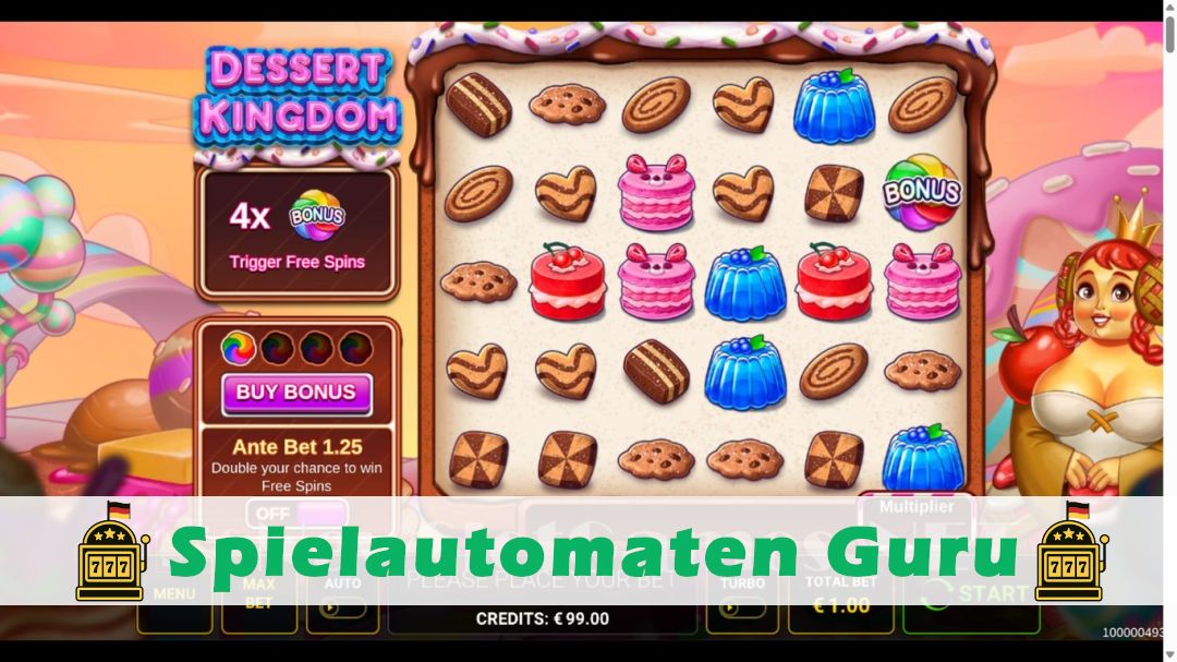 Screenshot der Demo-Version des Spiels Dessert Kingdom Demo des Spielautomaten Dessert Kingdom