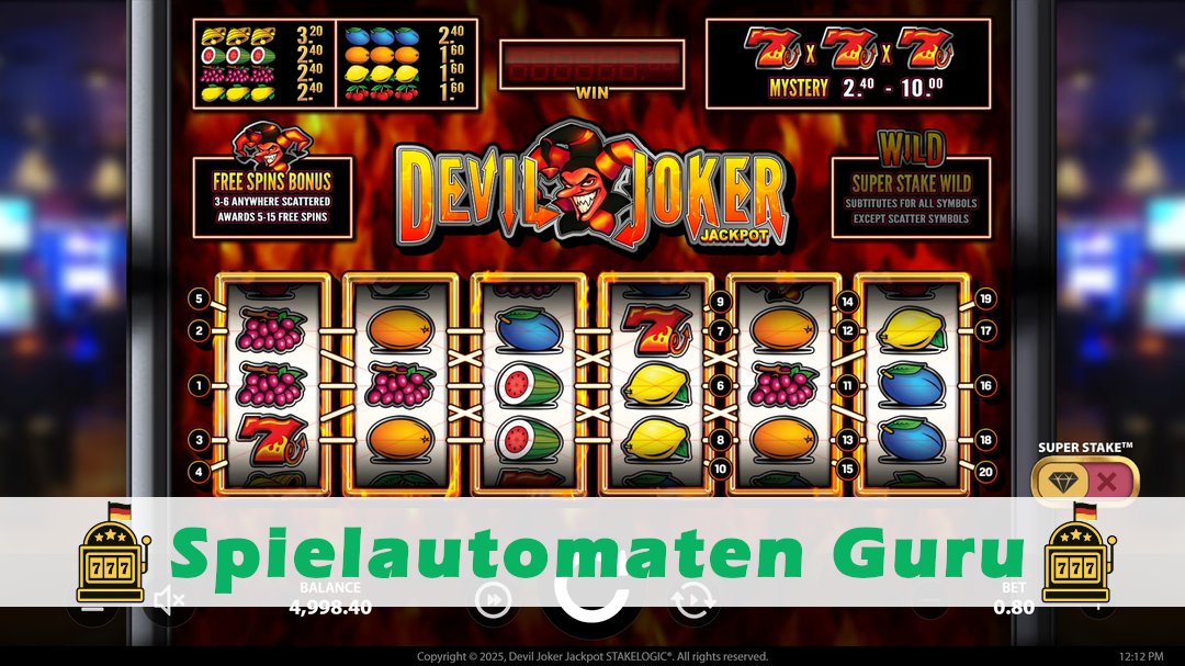 Screenshot der Demo-Version des Spiels Devil Joker Jackpot Demo des Spielautomaten Devil Joker Jackpot