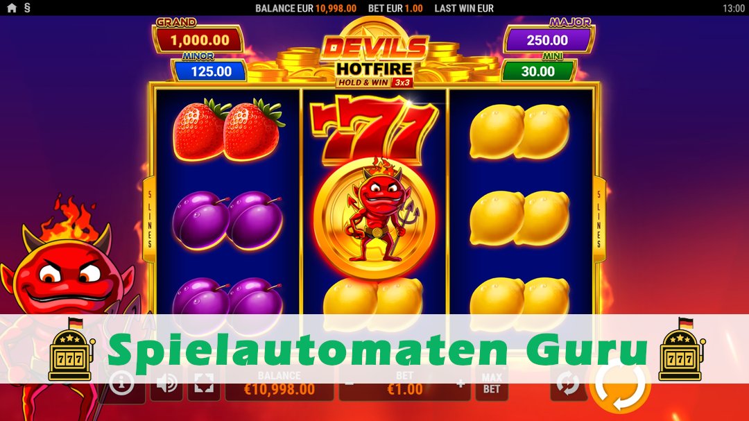 Screenshot der Demo-Version des Spiels Devils HotFire Hold & Win Demo des Spielautomaten Devils HotFire Hold & Win