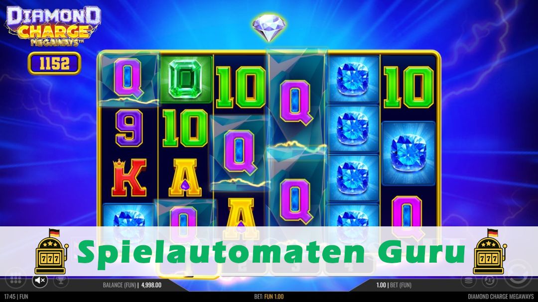 Screenshot der Demo-Version des Spiels Diamond Charge Megaways Demo des Spielautomaten Diamond Charge Megaways