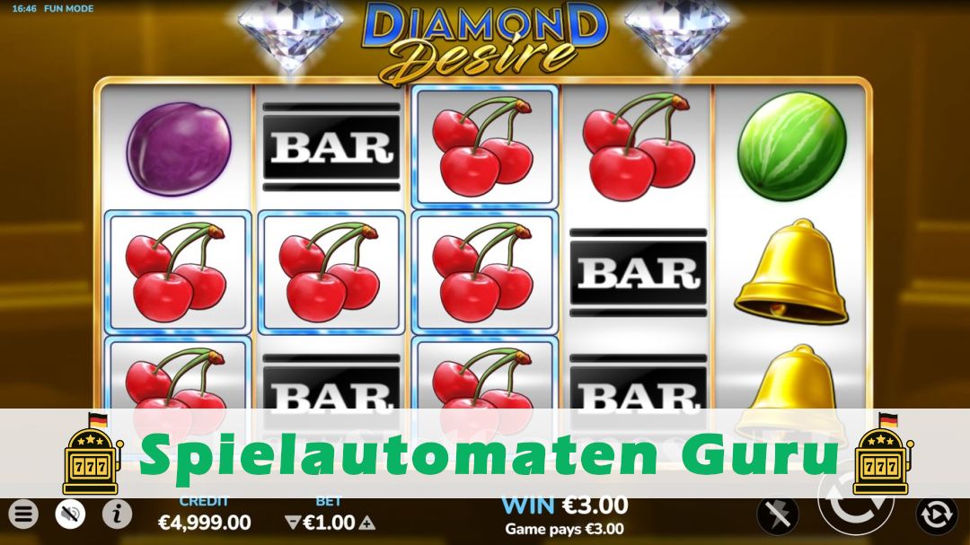 Screenshot der Demo-Version des Spiels Diamond Desire Flame Demo des Spielautomaten Diamond Desire Flame