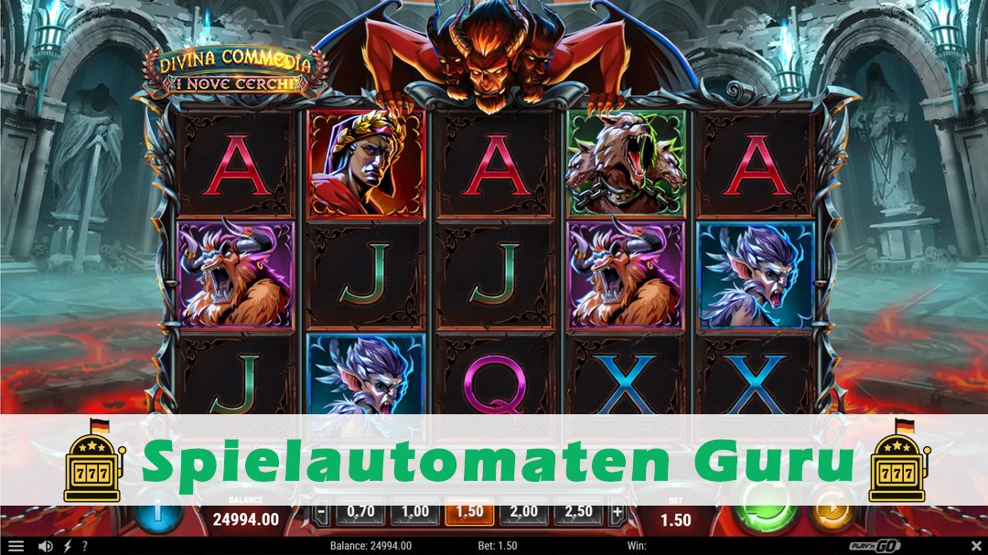 Screenshot der Demo-Version des Spiels Divina Commedia I Nove Cerchi Demo des Spielautomaten Divina Commedia I Nove Cerchi