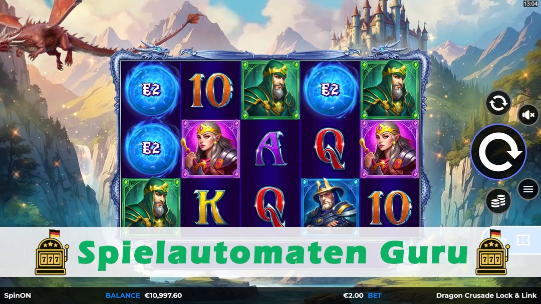 Screenshot der Demo-Version des Spiels Dragon Crusade Lock & Link Demo des Spielautomaten Dragon Crusade Lock & Link