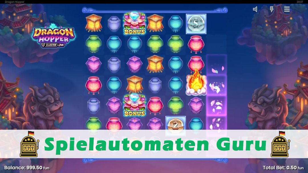 Screenshot der Demo-Version des Spiels Dragon Hopper Demo des Spielautomaten Dragon Hopper