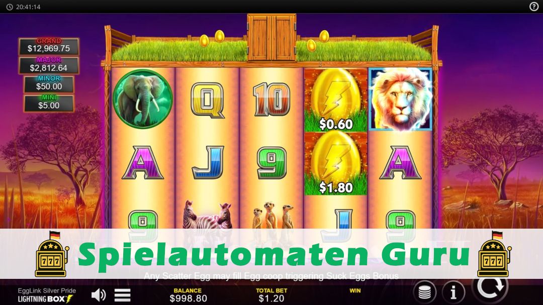 Screenshot der Demo-Version des Spiels EggLink Silver Pride Demo des Spielautomaten EggLink Silver Pride