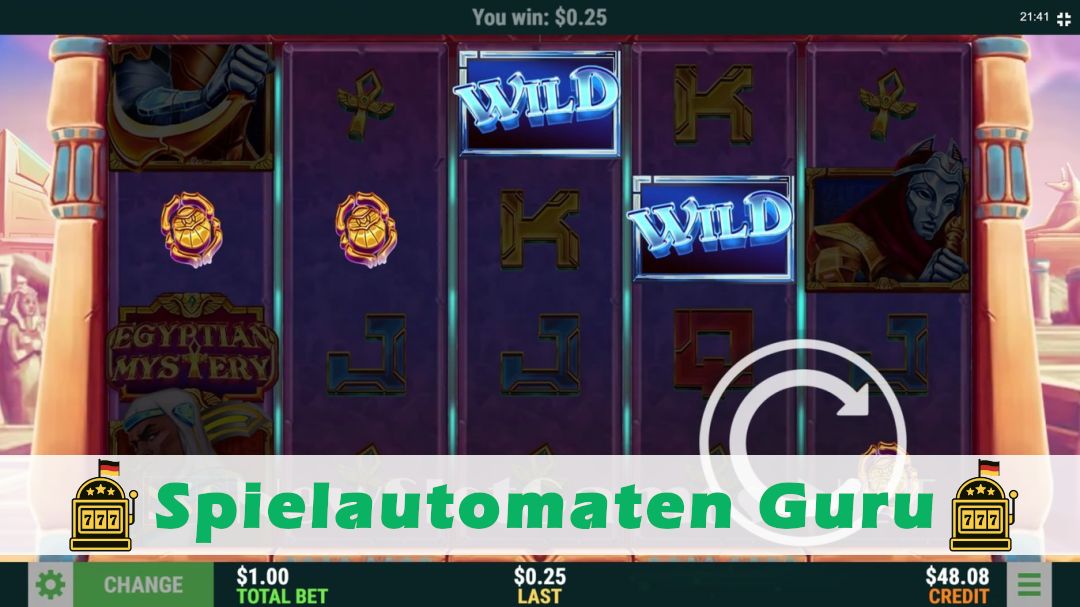 Screenshot der Demo-Version des Spiels Egyptian Mystery Demo des Spielautomaten Egyptian Mystery