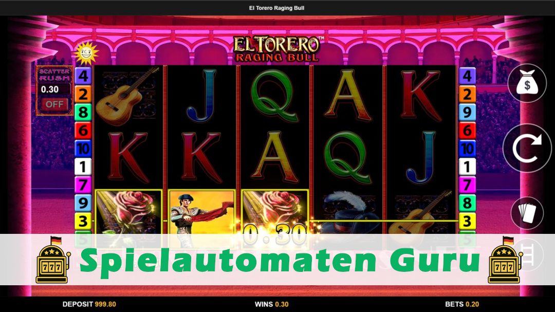 Screenshot der Demo-Version des Spiels El Torero Raging Bull Demo des Spielautomaten El Torero Raging Bull