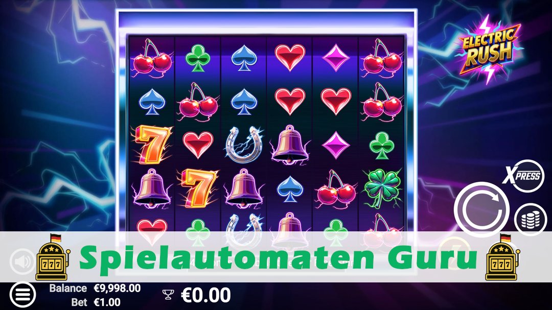 Screenshot der Demo-Version des Spiels Electric Rush Demo des Spielautomaten Electric Rush