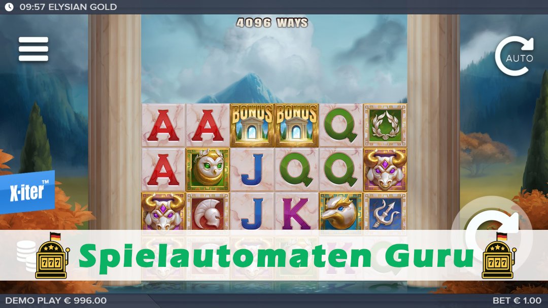 Screenshot der Demo-Version des Spiels Elysian Gold Demo des Spielautomaten Elysian Gold