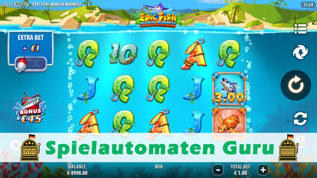 Screenshot der Demo-Version des Spiels Epic Fish Marlin Madness Demo des Spielautomaten Epic Fish Marlin Madness