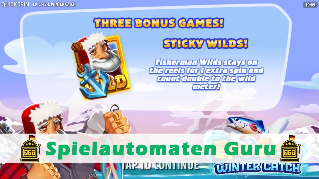 Screenshot der Demo-Version des Spiels Epic Fish Winter Catch Demo des Spielautomaten Epic Fish Winter Catch