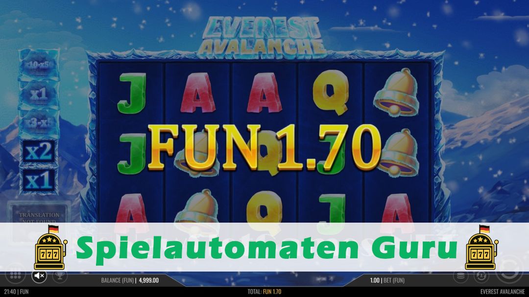 Screenshot der Demo-Version des Spiels Everest Avalanche Demo des Spielautomaten Everest Avalanche