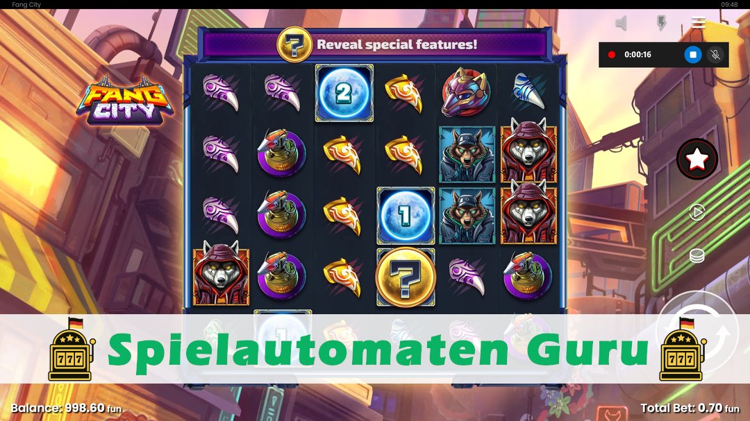 Screenshot der Demo-Version des Spiels Fang City Demo des Spielautomaten Fang City