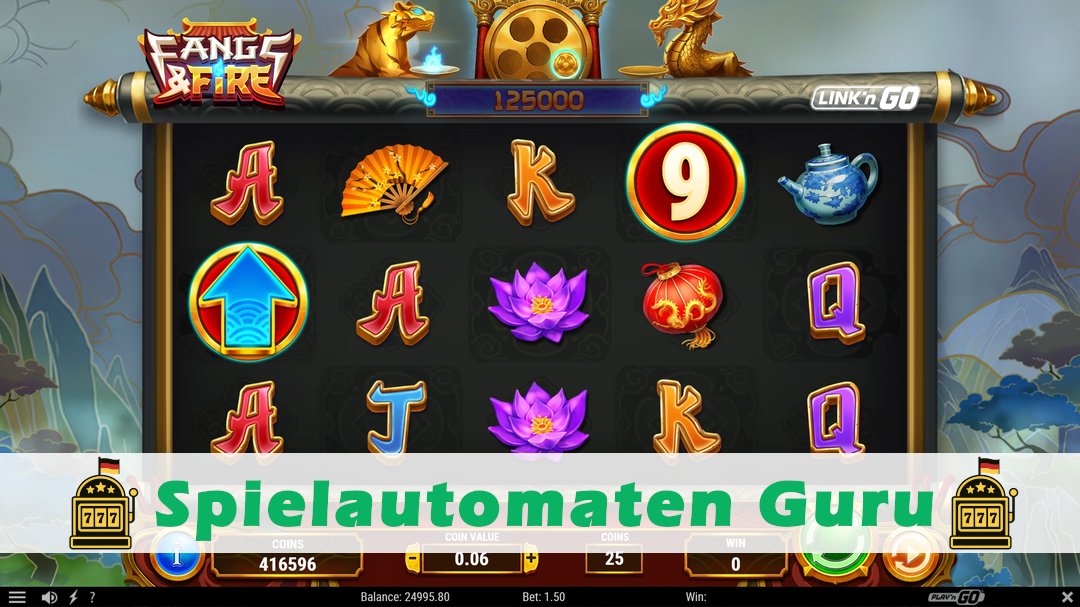 Screenshot der Demo-Version des Spiels Fangs & Fire Demo des Spielautomaten Fangs & Fire
