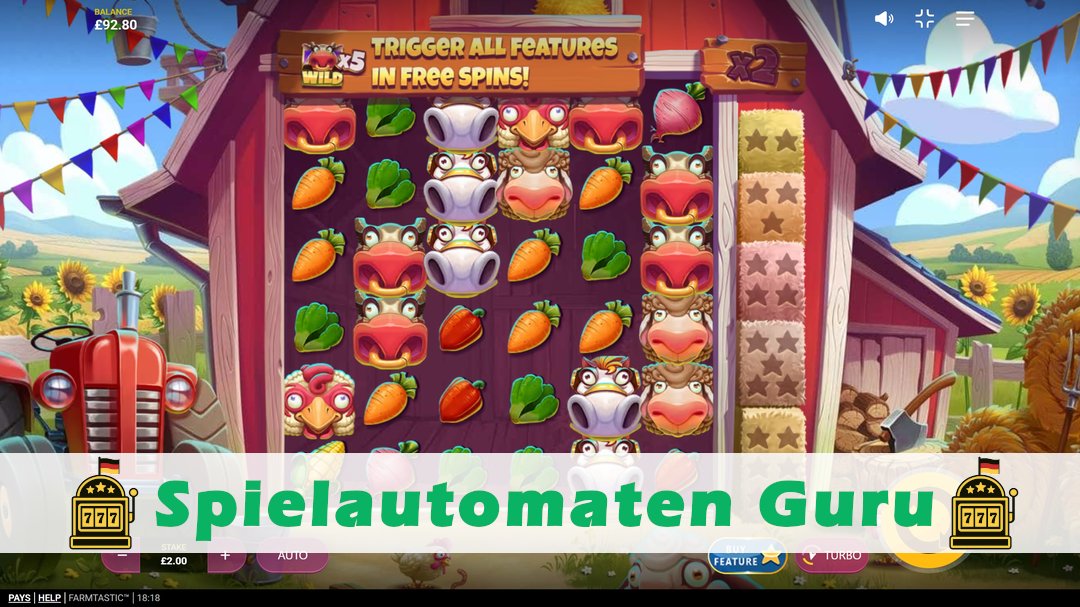 Screenshot der Demo-Version des Spiels Farmtastic Demo des Spielautomaten Farmtastic