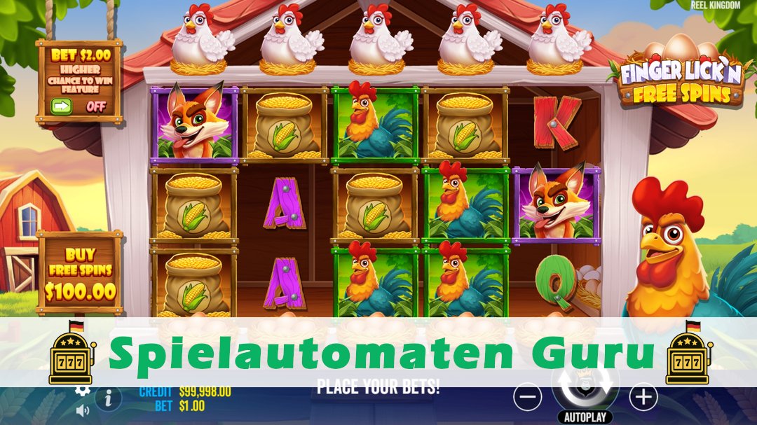 Screenshot der Demo-Version des Spiels Finger Lick'n Free Spins Demo des Spielautomaten Finger Lick'n Free Spins