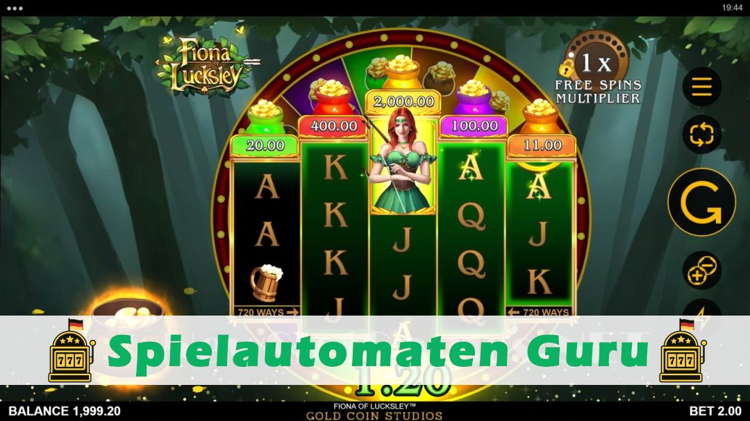 Screenshot der Demo-Version des Spiels Fiona of Lucksley Demo des Spielautomaten Fiona of Lucksley
