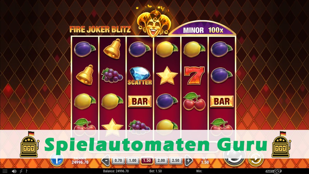 Screenshot der Demo-Version des Spiels Fire Joker Blitz Demo des Spielautomaten Fire Joker Blitz