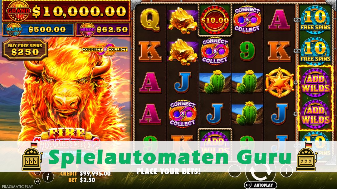 Screenshot der Demo-Version des Spiels Fire Stampede 2 Demo des Spielautomaten Fire Stampede 2