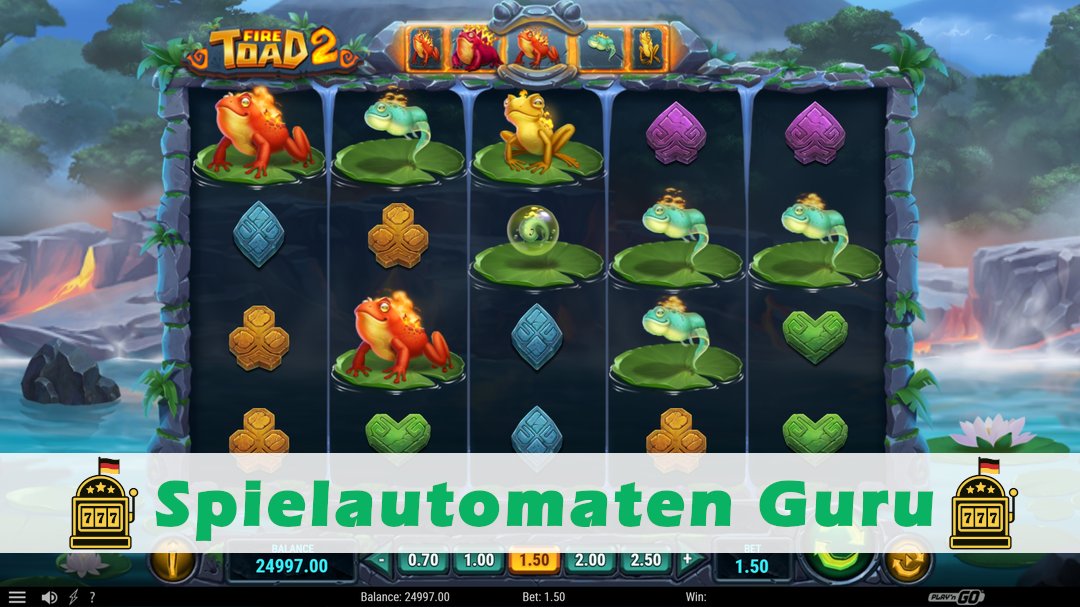 Screenshot der Demo-Version des Spiels Fire Toad 2 Demo des Spielautomaten Fire Toad 2