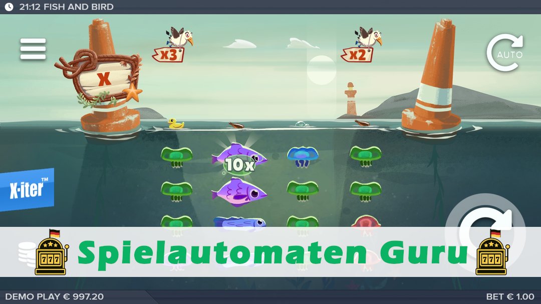 Screenshot der Demo-Version des Spiels Fish and Bird Demo des Spielautomaten Fish and Bird