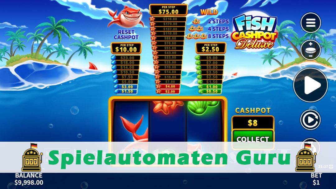 Screenshot der Demo-Version des Spiels Fish Cashpot Deluxe Demo des Spielautomaten Fish Cashpot Deluxe