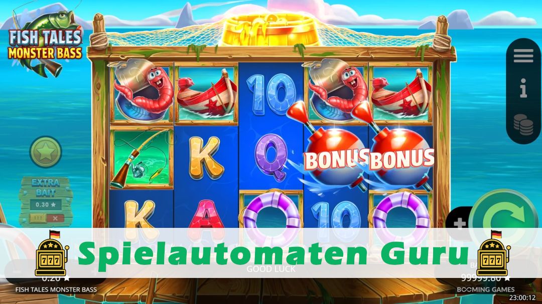 Screenshot der Demo-Version des Spiels Fish Tales Monster Bass Demo des Spielautomaten Fish Tales Monster Bass