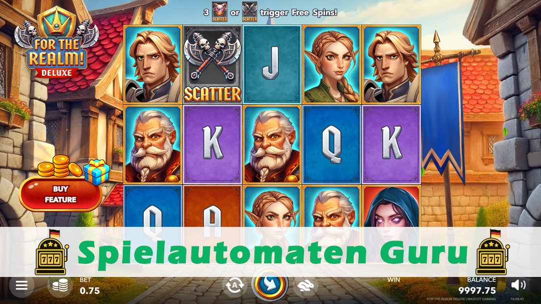 Screenshot der Demo-Version des Spiels For The Realm Deluxe Demo des Spielautomaten For The Realm Deluxe