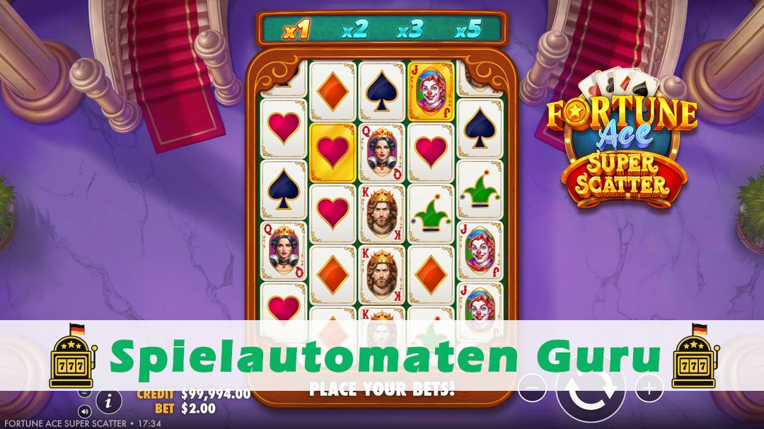Screenshot der Demo-Version des Spiels Fortune Ace Super Scatter Demo des Spielautomaten Fortune Ace Super Scatter