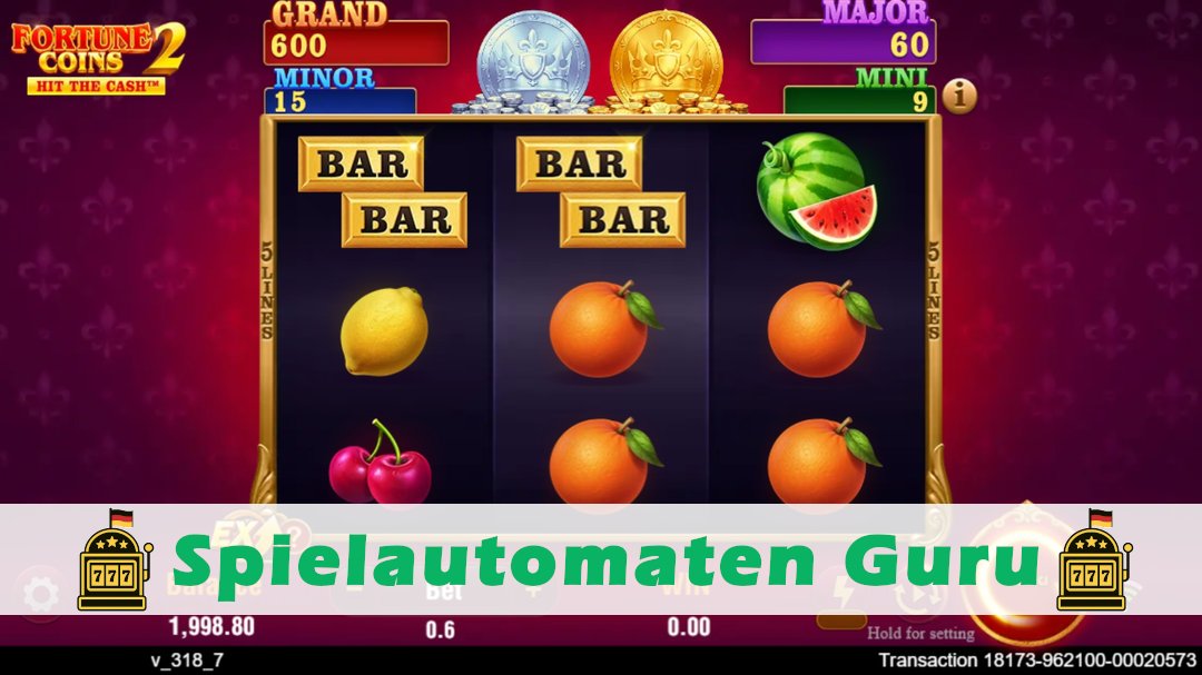 Screenshot der Demo-Version des Spiels Fortune Coins 2 Demo des Spielautomaten Fortune Coins 2