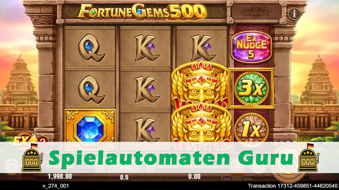 Screenshot der Demo-Version des Spiels Fortune Gems 500 Demo des Spielautomaten Fortune Gems 500