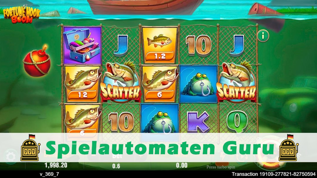 Screenshot der Demo-Version des Spiels Fortune Hook Boom Demo des Spielautomaten Fortune Hook Boom
