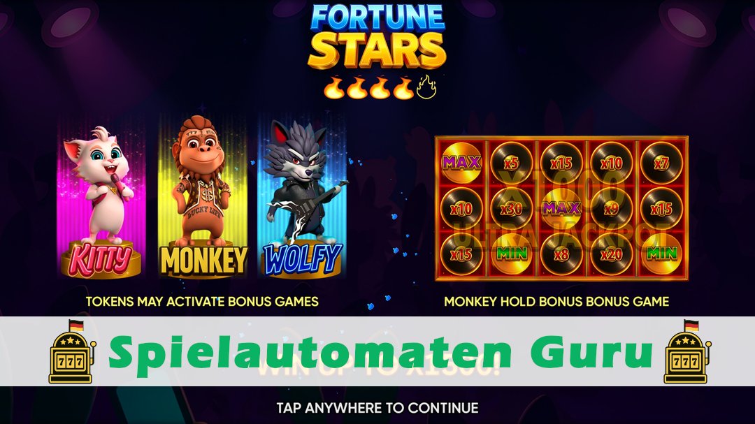 Screenshot der Demo-Version des Spiels Fortune Stars Demo des Spielautomaten Fortune Stars