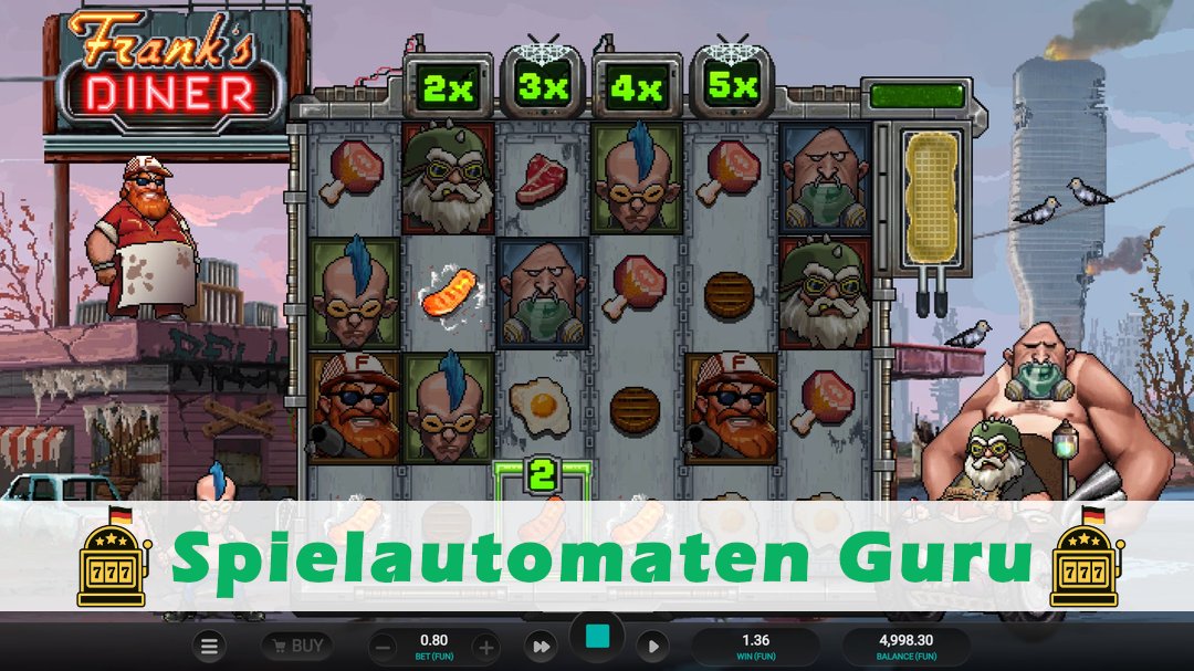 Screenshot der Demo-Version des Spiels Franks Diner Demo des Spielautomaten Franks Diner