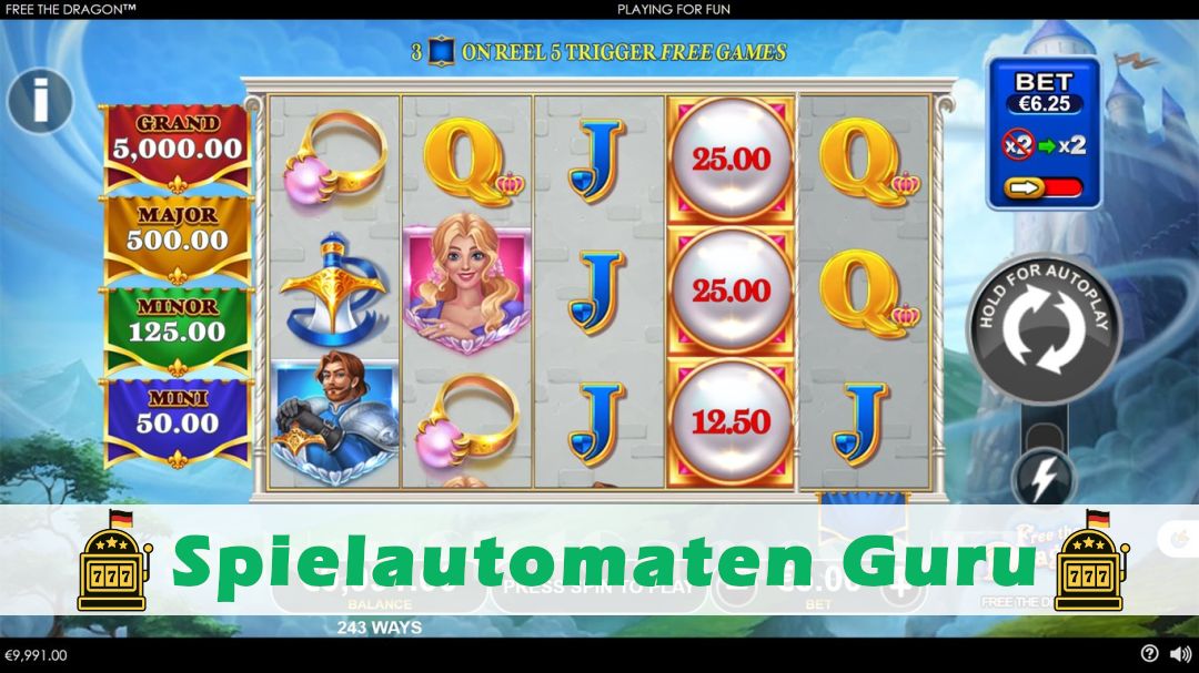 Screenshot der Demo-Version des Spiels Free The Dragon Demo des Spielautomaten Free The Dragon