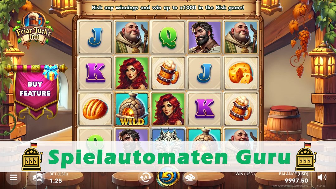 Screenshot der Demo-Version des Spiels Friar Tucks Inn Demo des Spielautomaten Friar Tucks Inn