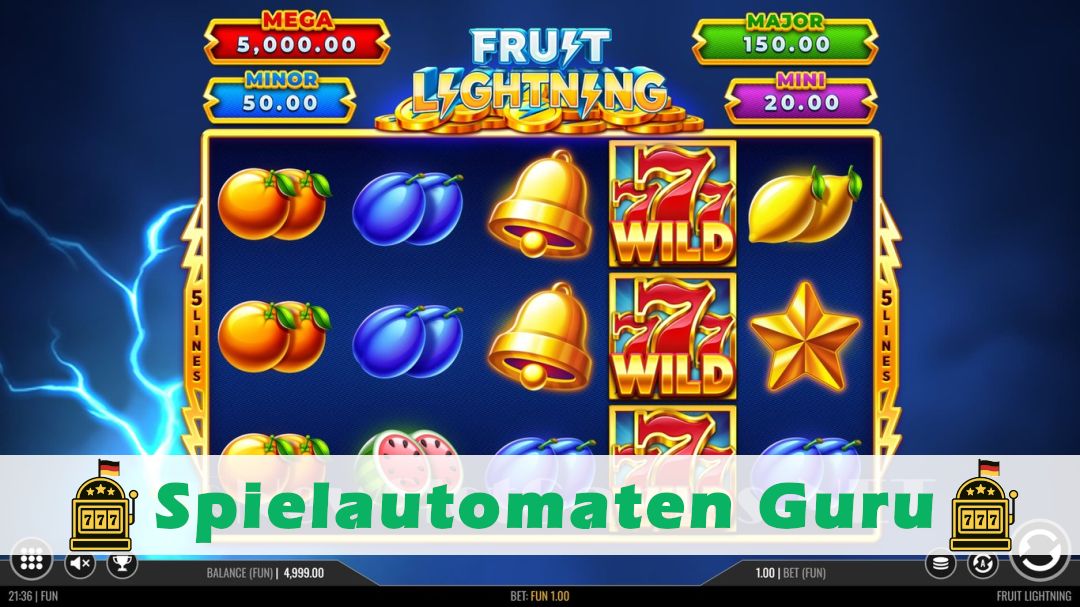 Screenshot der Demo-Version des Spiels Fruit Lightning Demo des Spielautomaten Fruit Lightning