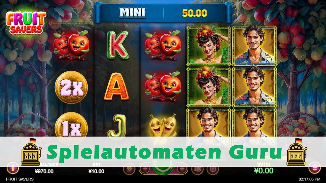 Screenshot der Demo-Version des Spiels Fruit Savers Demo des Spielautomaten Fruit Savers